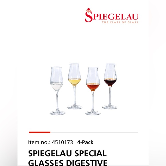 Set of 4 new Spenglau crystal digestif spirit glasses . - Picture 4 of 5